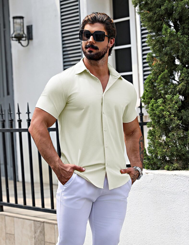Мъжка риза Slim Fit Stretch Muscle размер S