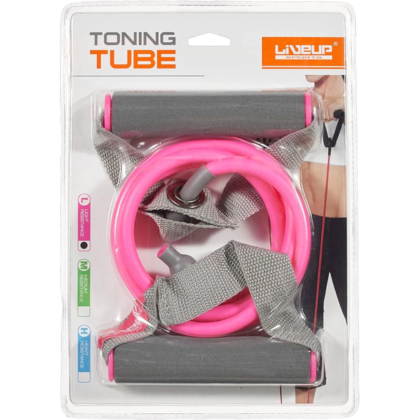 Ластик за упражнения Toning Tube - розов