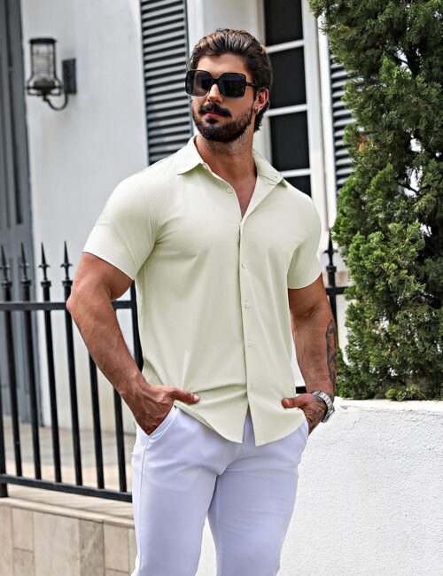 Мъжка риза Slim Fit Stretch Muscle размер S